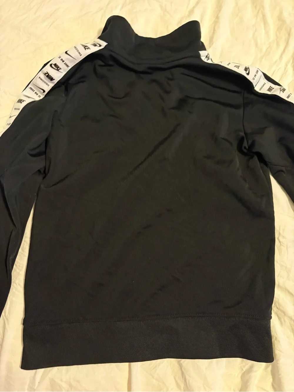 Nike Black Kids Full-Zip Jacket with White Swoosh